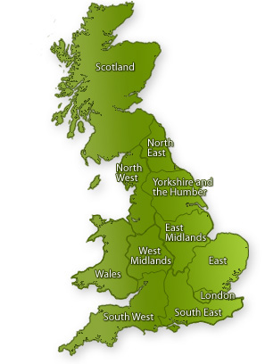 A map of UK regions